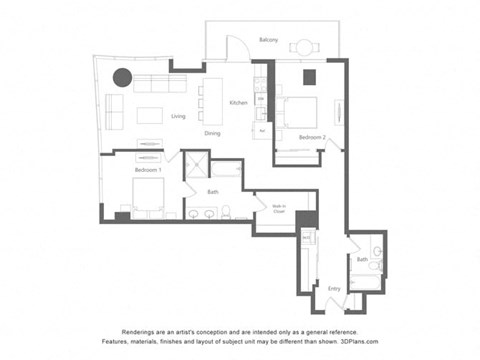 a black and white diagram of a floor plan of a house